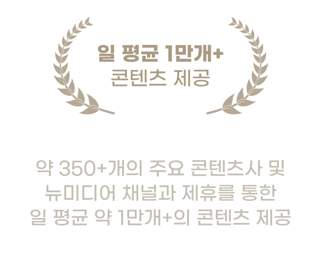 일 평균 1만개 콘텐츠 제공